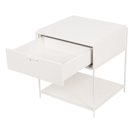 Mesa de cacebeira Tum 01 gaveta branco gaveta aberta